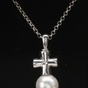 Relicario Joya Plata con Perla Cruz