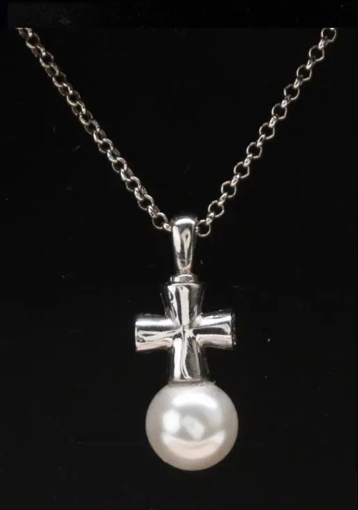 Relicario Joya Plata con Perla Cruz