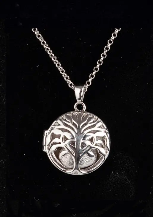 Relicario joya plata llamador de ángeles corazón